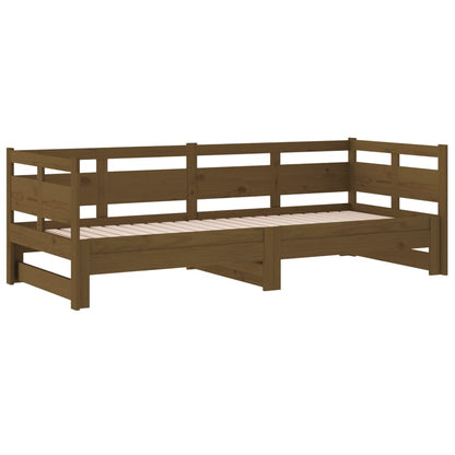 Dormeuse Estraibile Miele Legno Massello di Pino 2x(80x200) cm - homemem39