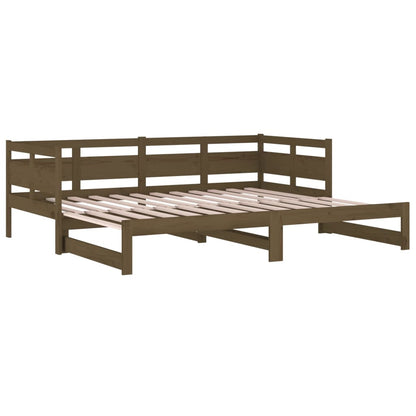 Dormeuse Estraibile Miele Legno Massello di Pino 2x(80x200) cm - homemem39