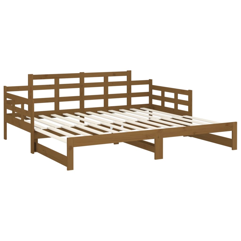 Dormeuse Estraibile Miele Legno Massello di Pino 2x(90x200) cm - homemem39