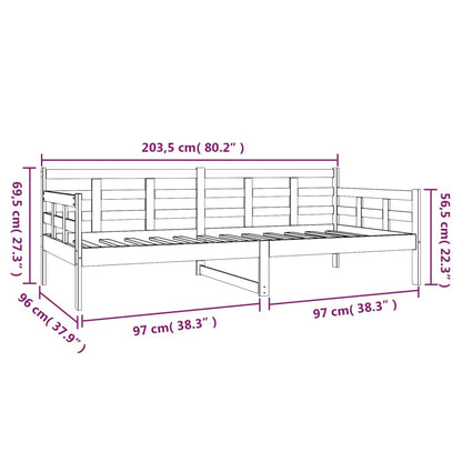 Dormeuse Miele in Legno Massello di Pino 90x200 cm - homemem39