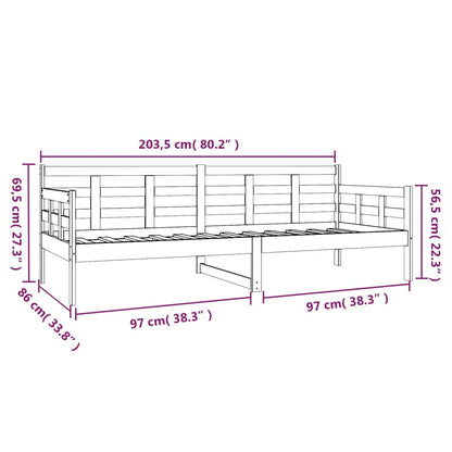 Dormeuse Miele in Legno Massello di Pino 80x200 cm - homemem39