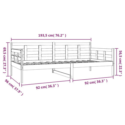 Dormeuse Nera in Legno Massello di Pino 90x190 cm - homemem39