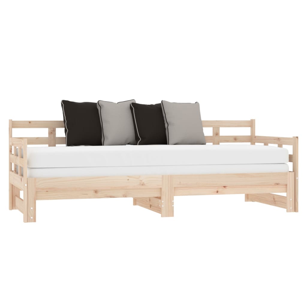 Dormeuse Estraibile in Legno Massello di Pino 2x(80x200) cm - homemem39