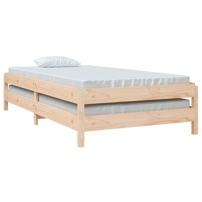 Letto Impilabile 100x200cm in Legno Massello di Pino - homemem39