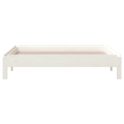 Letto Impilabile Bianco 100x200cm in Legno Massello di Pino - homemem39