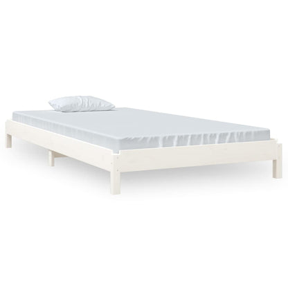 Letto Impilabile Bianco 90x200cm in Legno Massello di Pino - homemem39