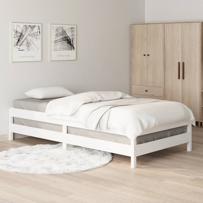 Letto Impilabile Bianco 90x200cm in Legno Massello di Pino - homemem39