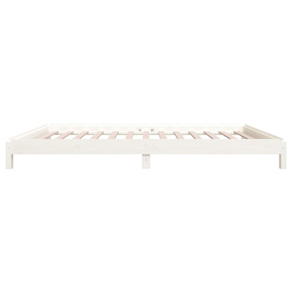 Letto Impilabile Bianco 90x200cm in Legno Massello di Pino - homemem39