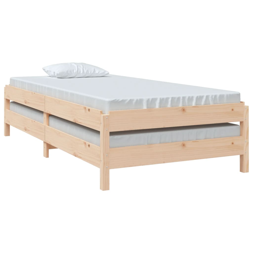 Letto Impilabile 90x190 cm in Legno Massello di Pino - homemem39