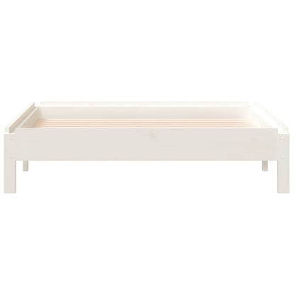 Letto Impilabile Bianco 90x190 cm in Legno Massello di Pino - homemem39