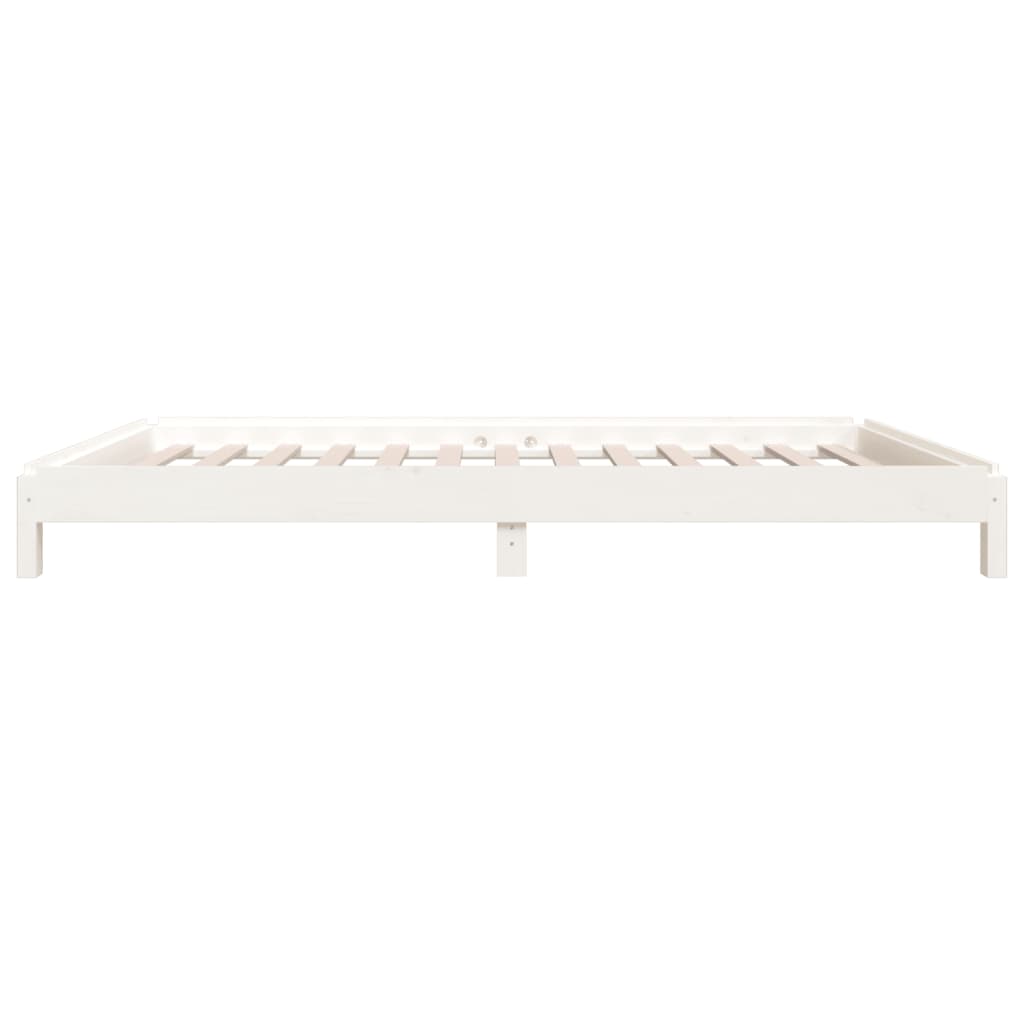 Letto Impilabile Bianco 90x190 cm in Legno Massello di Pino - homemem39