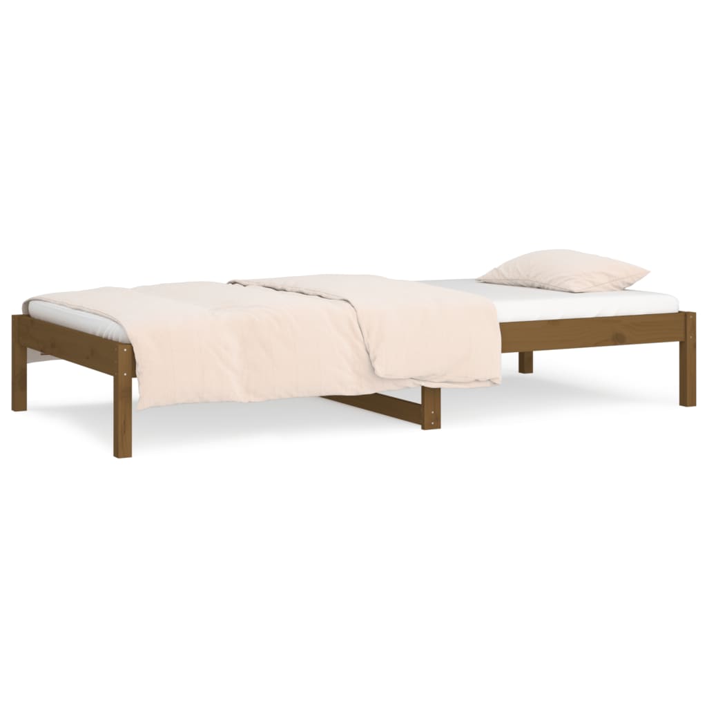 Dormeuse Marrone Miele 90x200 cm in Legno Massello di Pino - homemem39