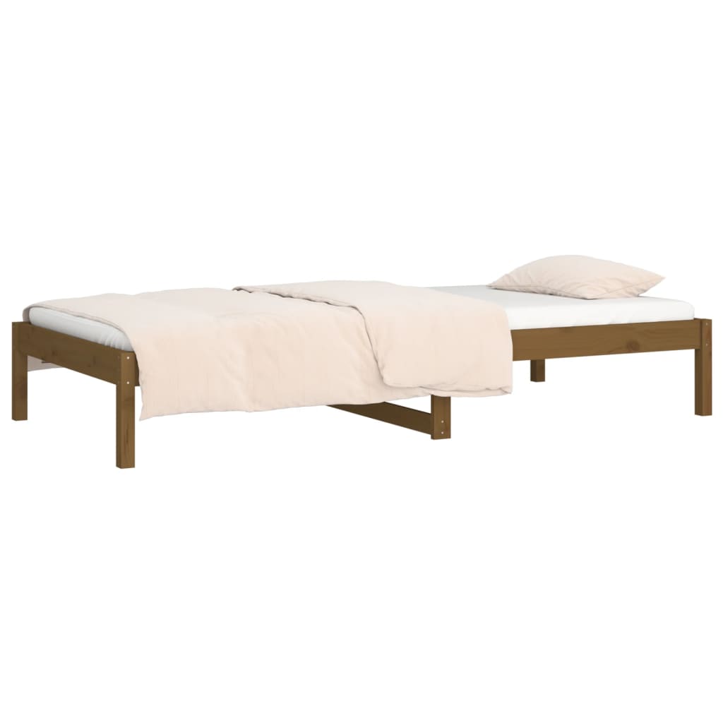 Dormeuse Marrone Miele 90x200 cm in Legno Massello di Pino - homemem39