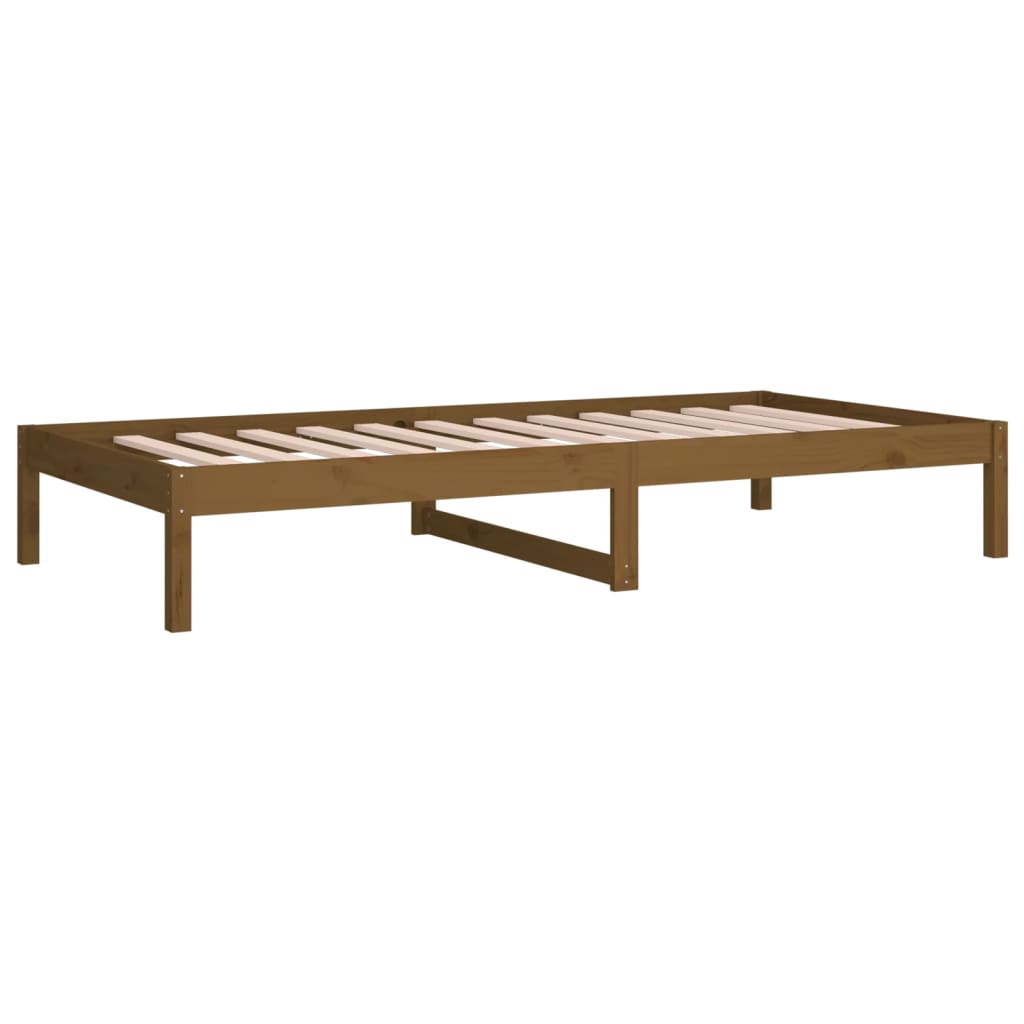 Dormeuse Marrone Miele 90x200 cm in Legno Massello di Pino - homemem39