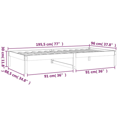 Dormeuse Miele 90x190 cm 3FT Single in Legno Massello di Pino - homemem39