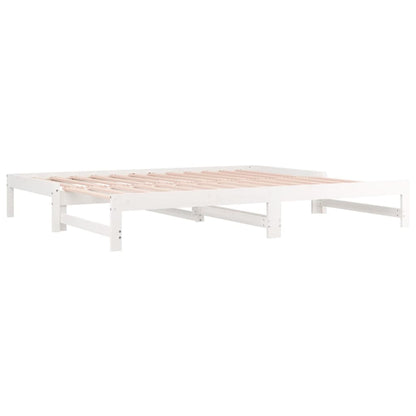 Dormeuse Estraibile Bianca 2x(90x200) cm Legno Massello di Pino - homemem39