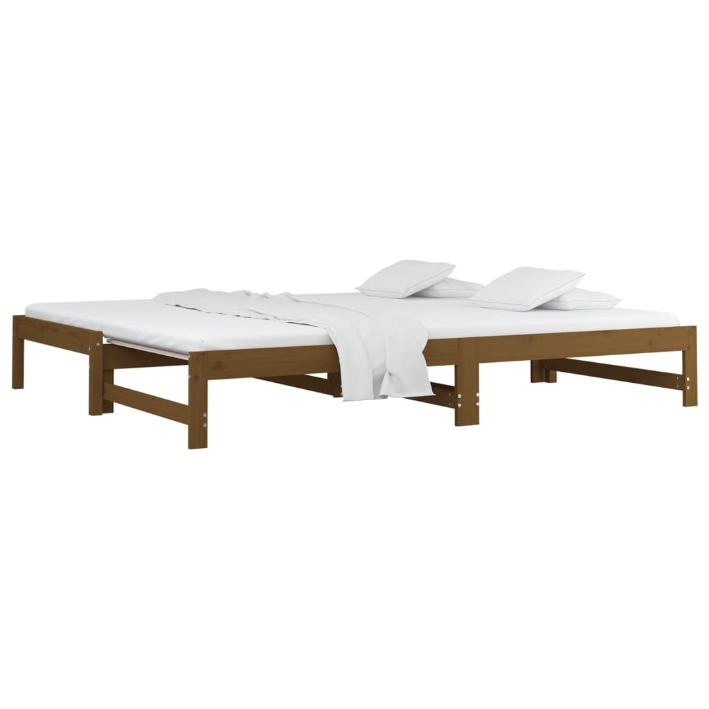 Dormeuse Estraibile Miele 2x(90x200) cm Legno Massello di Pino - homemem39