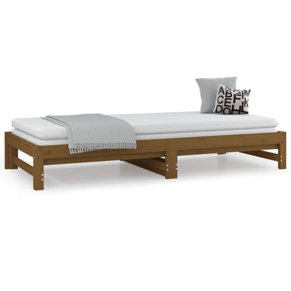 Dormeuse Estraibile Miele 2x(90x200) cm Legno Massello di Pino - homemem39