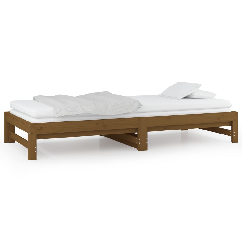 Dormeuse Estraibile Miele 2x(90x200) cm Legno Massello di Pino - homemem39