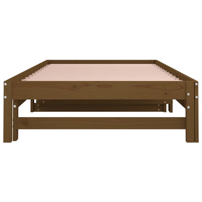 Dormeuse Estraibile Miele 2x(90x200) cm Legno Massello di Pino - homemem39