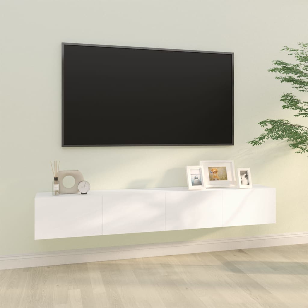 Mobili TV da Parete 2 pz Bianchi 100x30x30 cm Legno Multistrato - homemem39