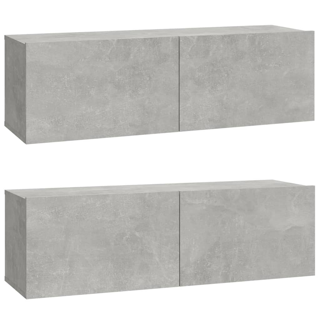 Mobili TV da Parete 2 pz Grigio Cemento 100x30x30 cm in Legno - homemem39