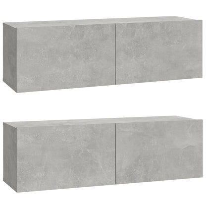 Mobili TV da Parete 2 pz Grigio Cemento 100x30x30 cm in Legno - homemem39