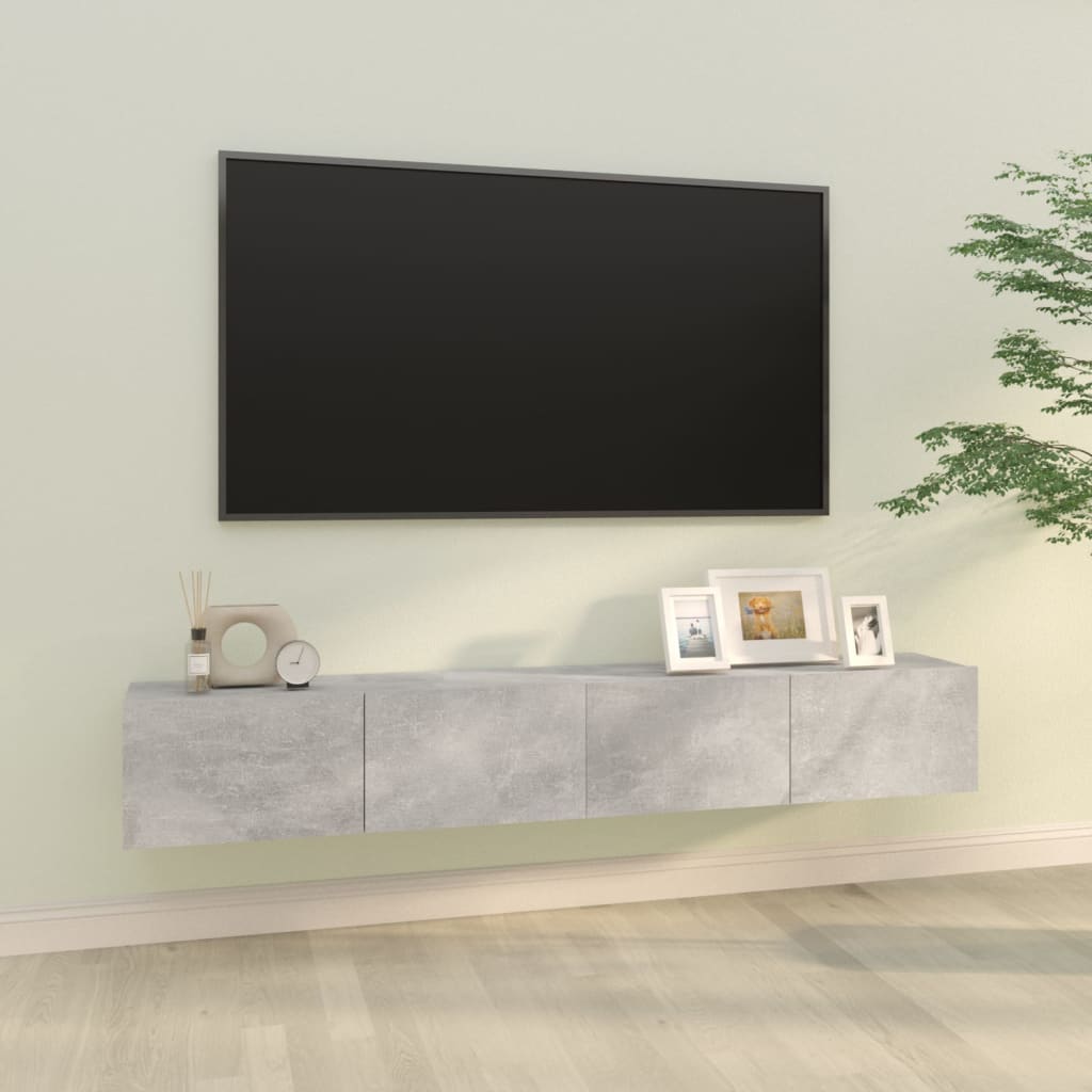 Mobili TV da Parete 2 pz Grigio Cemento 100x30x30 cm in Legno - homemem39