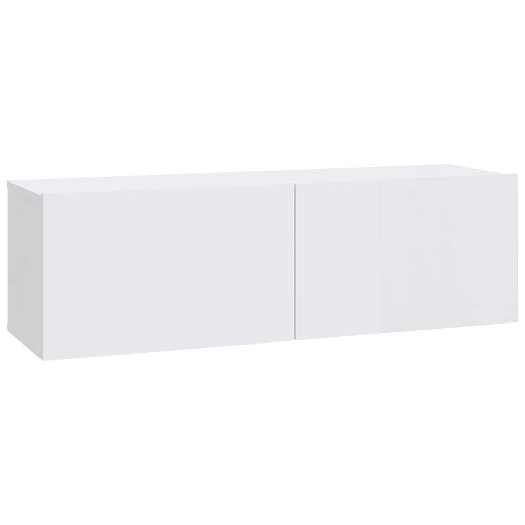 Mobili TV da Parete 2 pz Bianco Lucido 100x30x30 cm in Legno - homemem39