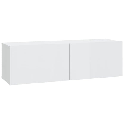 Mobili TV da Parete 2 pz Bianco Lucido 100x30x30 cm in Legno - homemem39