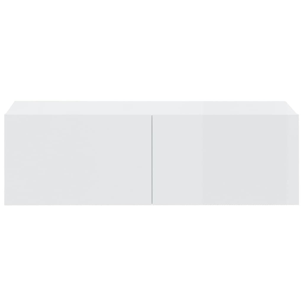 Mobili TV da Parete 2 pz Bianco Lucido 100x30x30 cm in Legno - homemem39