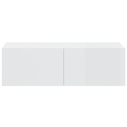 Mobili TV da Parete 2 pz Bianco Lucido 100x30x30 cm in Legno - homemem39