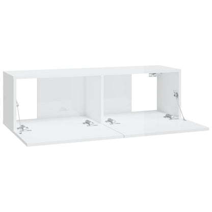 Mobili TV da Parete 2 pz Bianco Lucido 100x30x30 cm in Legno - homemem39