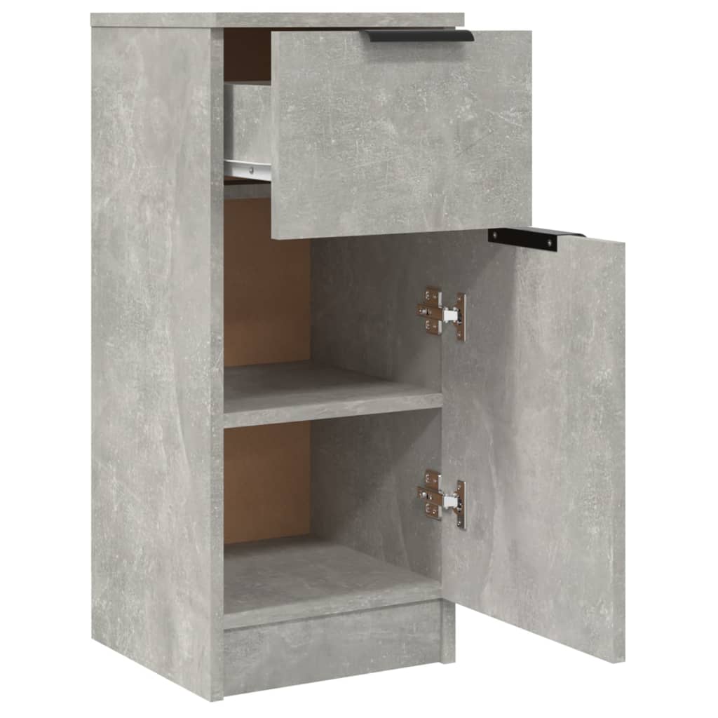 Credenze 2 pz Grigio Cemento 30x30x70 cm in Legno Multistrato - homemem39