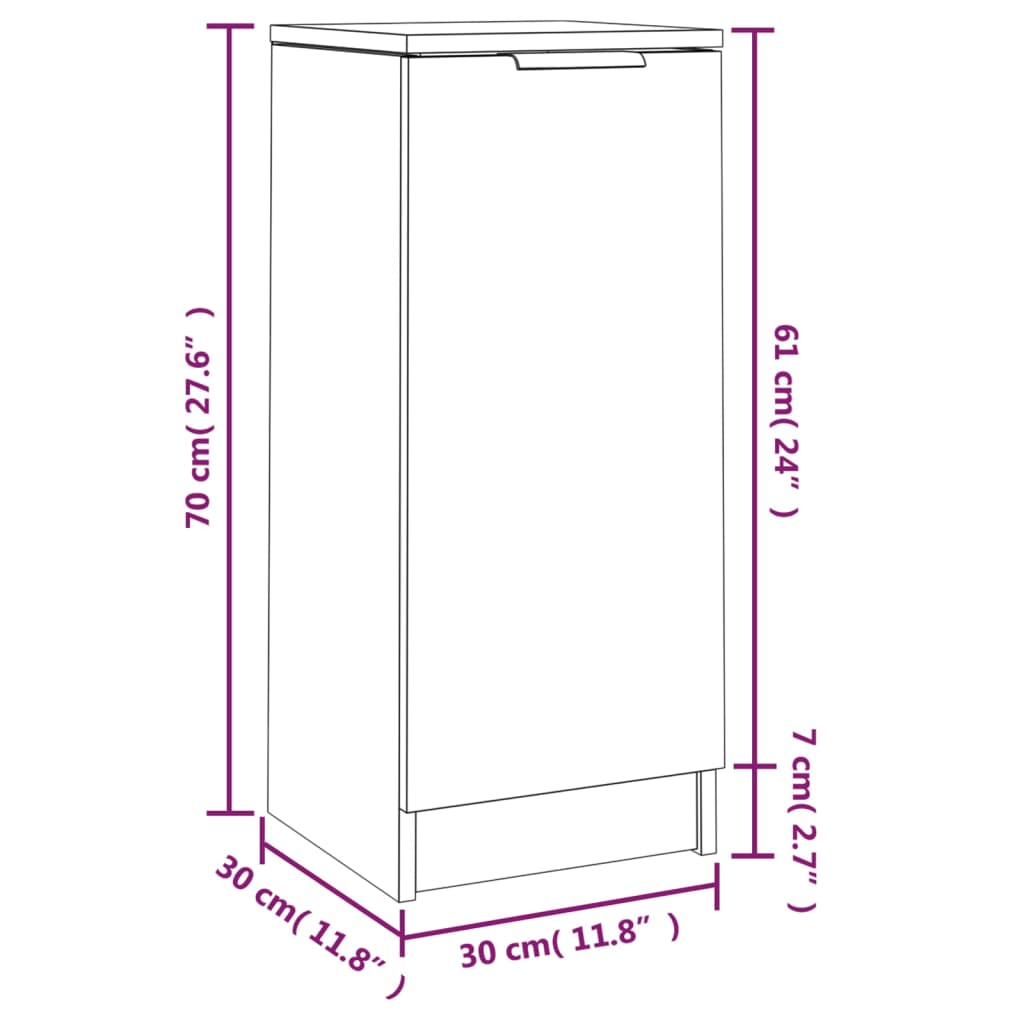 Credenze 2 pz Bianche 30x30x70 cm in Legno Multistrato - homemem39