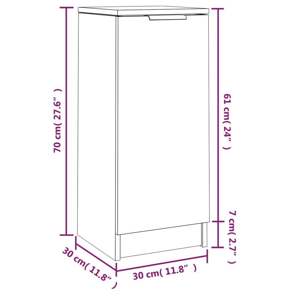 Credenze 2 pz Nere 30x30x70 cm in Legno Multistrato - homemem39