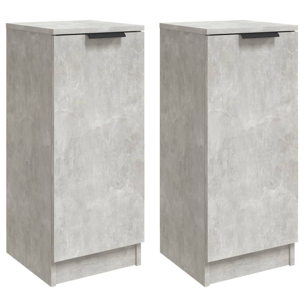 Credenze 2 pz Grigio Cemento 30x30x70 cm in Legno Multistrato - homemem39