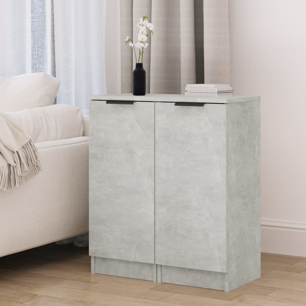 Credenze 2 pz Grigio Cemento 30x30x70 cm in Legno Multistrato - homemem39