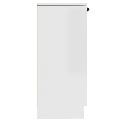 Credenza Bianco Lucido 30x30x70 cm in Legno Multistrato - homemem39