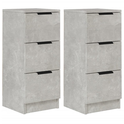 Credenze 2 pz Grigio Cemento 30x30x70 cm in Legno Multistrato - homemem39