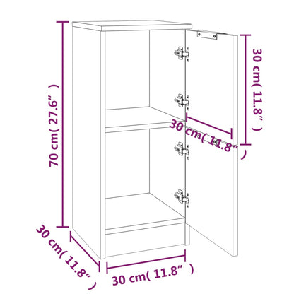 Credenza Nera 30x30x70 cm in Legno Multistrato - homemem39