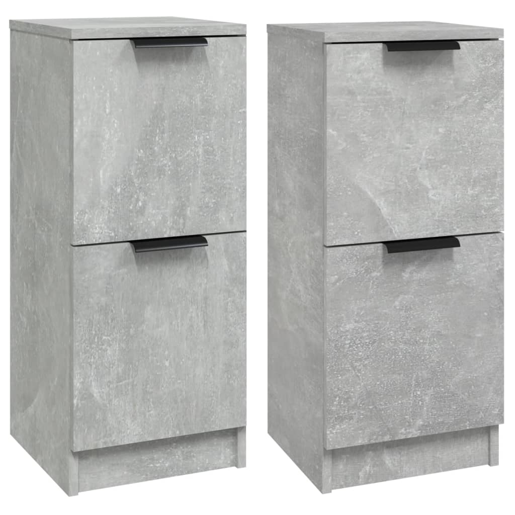 Credenze 2 pz Grigio Cemento 30x30x70 cm in Legno Multistrato - homemem39