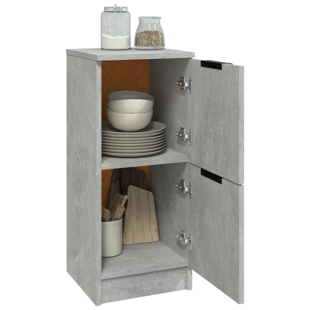 Credenze 2 pz Grigio Cemento 30x30x70 cm in Legno Multistrato - homemem39