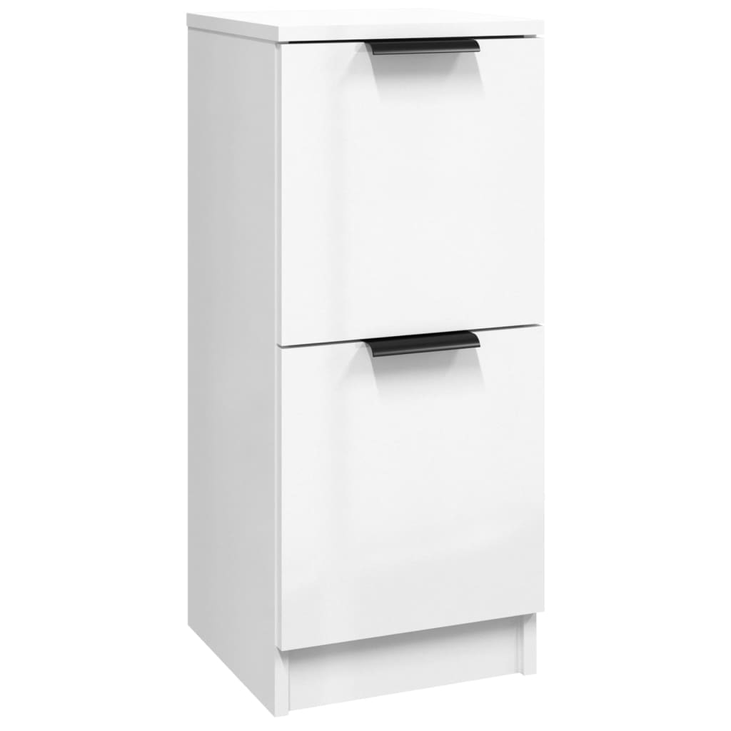 Credenza Bianco Lucido 30x30x70 cm in Legno Multistrato - homemem39