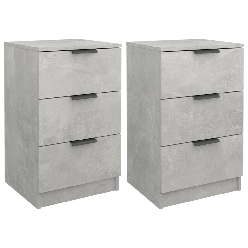 Comodini 2 pz Grigio Cemento 40x36x65 cm - homemem39