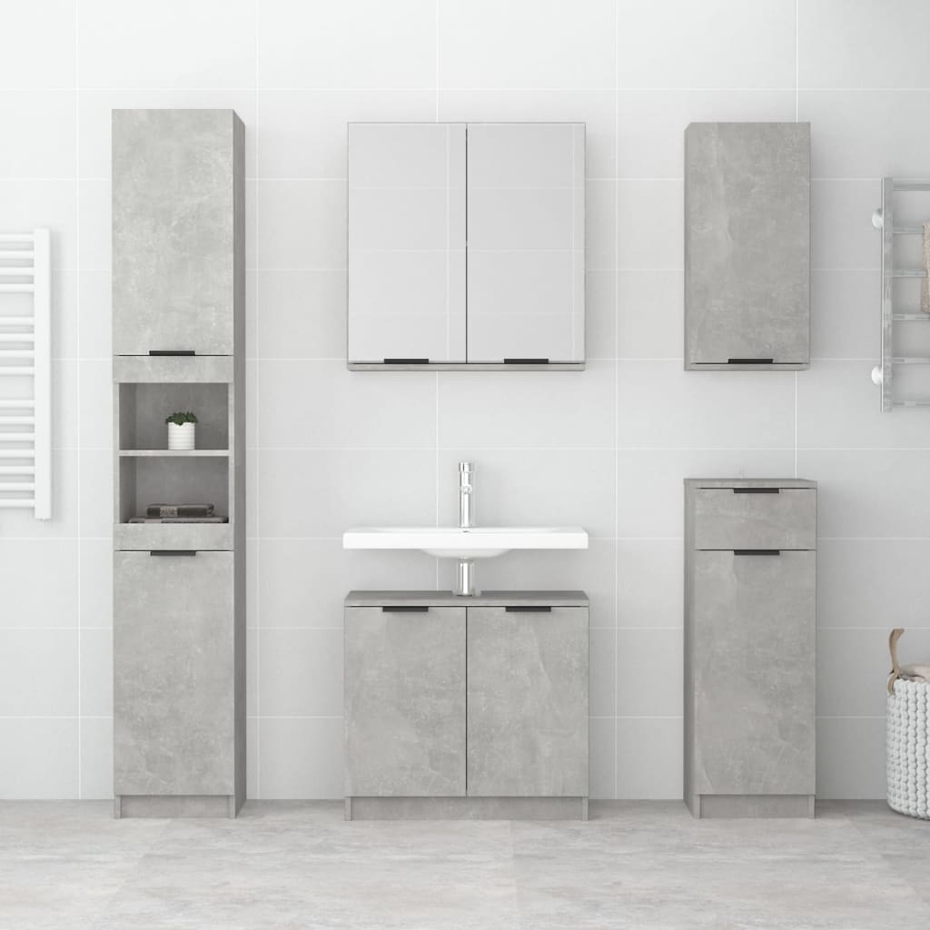 Mobile da Bagno a Parete Grigio Cemento 32x20x67 cm - homemem39