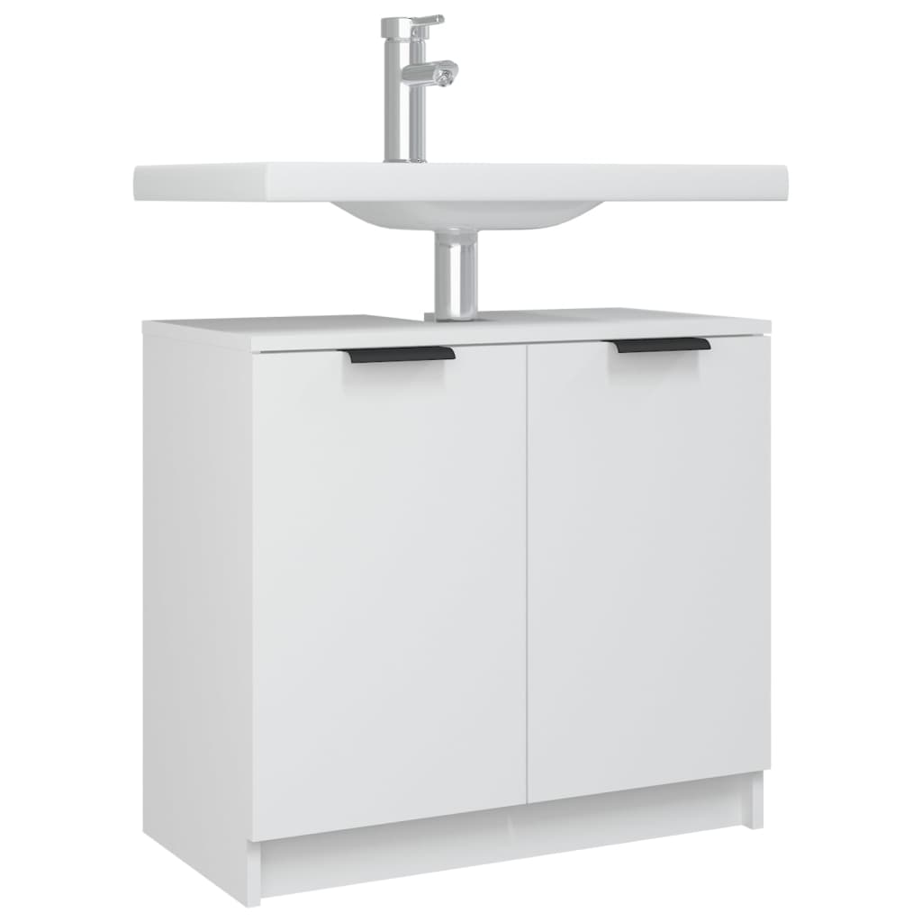 Armadietto da Bagno Bianco 64,5x33,5x59 cm in Legno Multistrato - homemem39