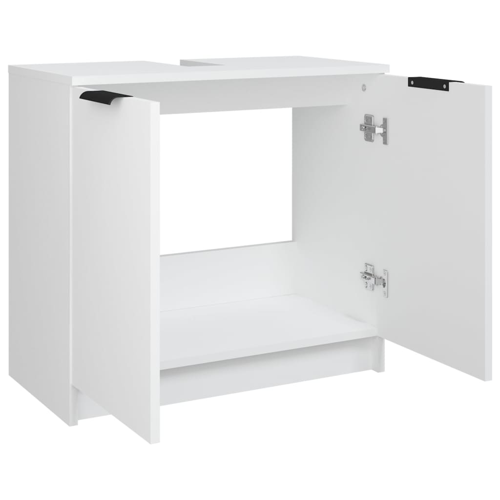 Armadietto da Bagno Bianco 64,5x33,5x59 cm in Legno Multistrato - homemem39