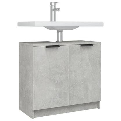 Mobile Bagno Grigio Cemento 64,5x33,5x59cm in Legno Multistrato - homemem39