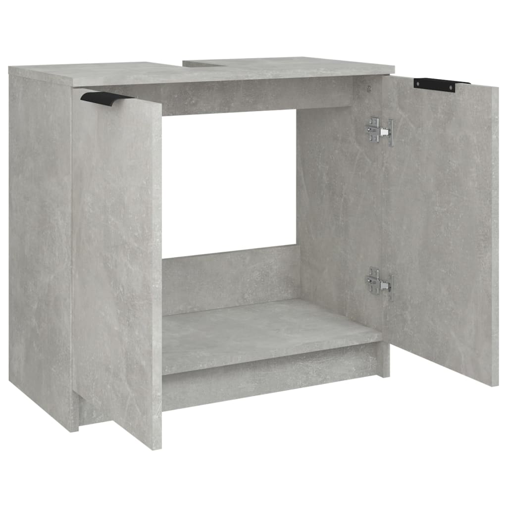 Mobile Bagno Grigio Cemento 64,5x33,5x59cm in Legno Multistrato - homemem39